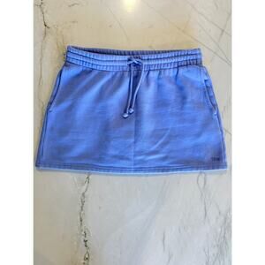 TNA Aritzia Boyfriend Fleece Miniskirt Womens M Indigo Blue Purple Drawstring